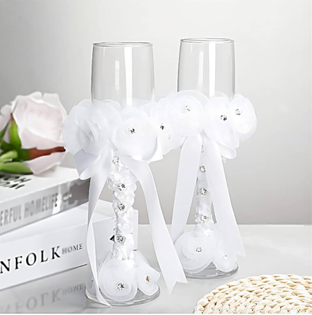 كاسات مزينة ورد مع لولو