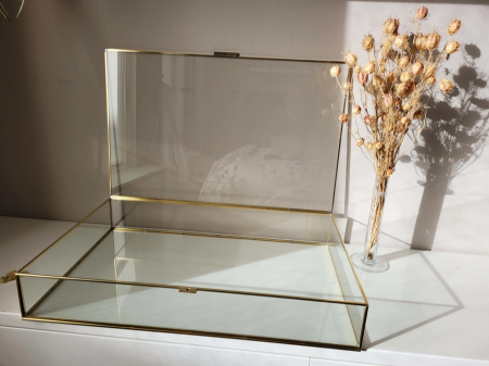 علبة مجوهرات مستطيل زجاج