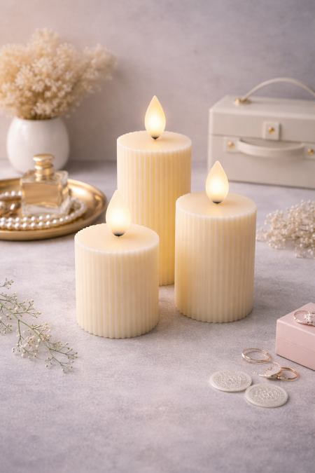 شمع الكتروني محزز دمعة