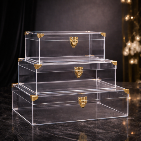 صندوق مستطيل اكريليك 3 احجام