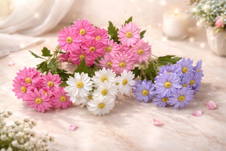 ضمة ورد زهرة الاقحوان