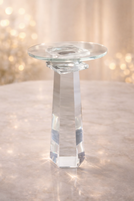 يد مسكة كريستال مع قاعدة