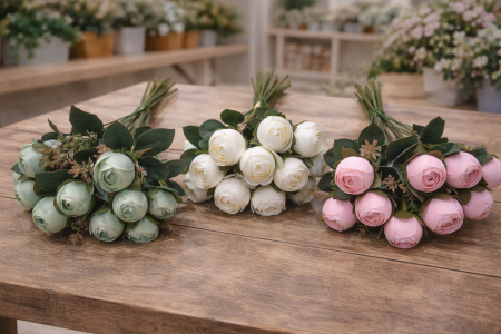 ضمة ورد بيوني طابة صناعي