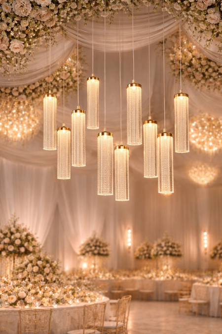 ثريا اضاءة اصابع كريستال اسطواني