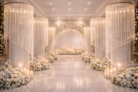 ستائر كريستال دائرية فاخرة