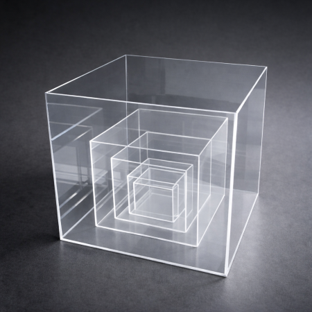 طقم صندوق هدايا شفاف مربع