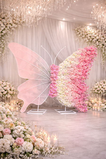 ديكور لوج فراشة مع ورد