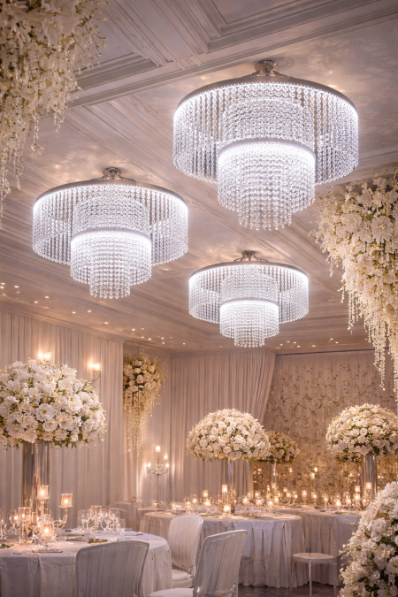 ثريا اضاءة متعددة الطبقات مع كريستال