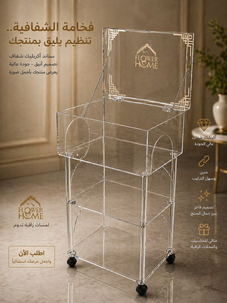 صندوق اكريليك ستاند طبقتين بتصميم انيق
