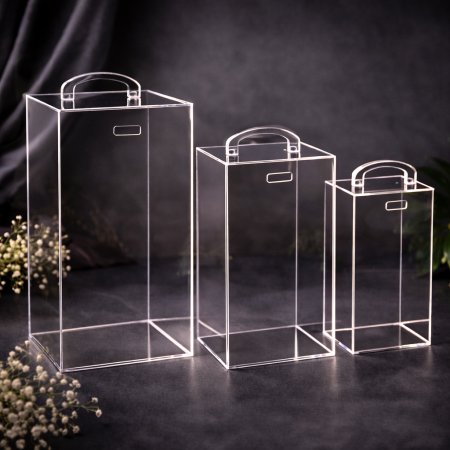 صندوق هدايا كيك اكريليك شفاف طويل