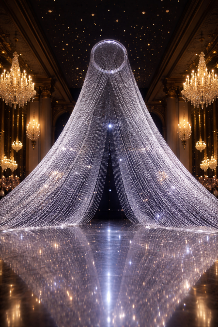 ديكور ستائر احبال كريستال فخمة