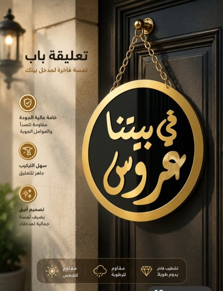 تعليقة باب في بيتنا عروس /عريس