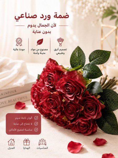 ضمة ورد جوري تفتيح صغير عروق