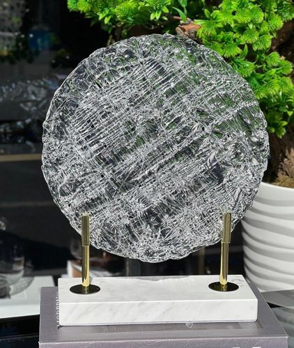 تحفة دائرة زجاج قاعدة جرانيت