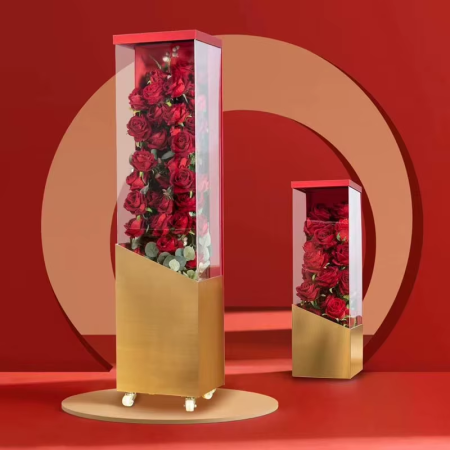 صندوق مستطيل حجم كبير اكريليك مع عجلات