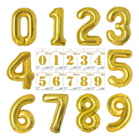 بلالين قصدير ارقام 0-9